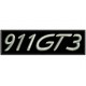 Parche Bordado Porsche 911 GT3 (Bordado PLATA / Fondo NEGRO)