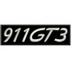 Parche Bordado Porsche 911 GT3 (Bordado BALNCO / Fondo NEGRO)