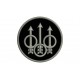 Parche Bordado BERETTA (Bordado GRIS METAL / Fondo NEGRO)