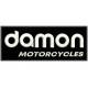 Parche Bordado DAMON MOTORCYCLES (Bordado BLANCO / Fondo NEGRO)