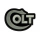 Parche Bordado COLT (Bordado GRIS METAL / Fondo NEGRO)