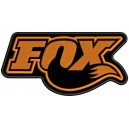 Parche Bordado FOX RACING SHOX (Bordado NARANJA / Fondo NEGRO)