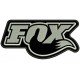 Parche Bordado FOX RACING SHOX (Bordado PLATA / Fondo NEGRO)