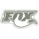 Parche Bordado FOX RACING SHOX (Bordado GRIS METAL / Fondo BLANCO)