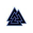 Parche Bordado VALKNUT (Bordado AZUL MARINO / Fondo NEGRO)