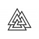 Parche Bordado VALKNUT (Bordado NEGRO / Fondo BLANCO)