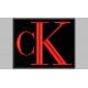 Parche Bordado CALVIN KLEIN (Bordado ROJO / Fondo NEGRO)