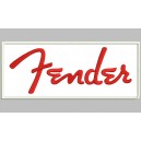 Parche Bordado FENDER (Bordado ROJO / Fondo BLANCO)
