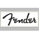 Parche Bordado FENDER (Bordado NEGRO / Fondo BLANCO)