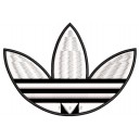 Parche Bordado ADIDAS (Bordado BLANCO / Fondo NEGRO)
