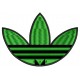 Parche Bordado ADIDAS (Bordado VERDE / Fondo NEGRO)