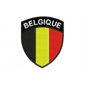 Parche Bordado Bandera BELGICA (Escudo 7 x 6 cm)
