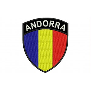 Parche Bordado Bandera ANDORRA (Escudo 7 x 6 cm)