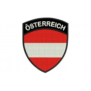 Parche Bordado Bandera AUSTRIA (Escudo 7 x 6 cm)