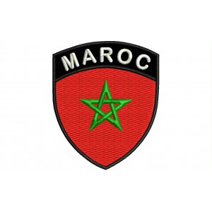 Parche Bordado Bandera MARRUECOS (Escudo 7 x 6 cm)