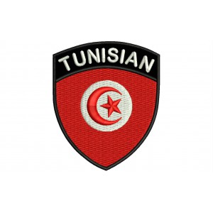 Parche Bordado Bandera TUNEZ (Escudo 7 x 6 cm)