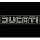 Parche Bordado DUCATI DOBLE LINEA (Bordado BLANCO / Fondo NEGRO)