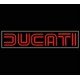 Parche Bordado DUCATI DOBLE LINEA (Bordado ROJO / Fondo NEGRO)