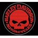 Parche Bordado HARLEY DAVIDSON Calavera (Color ROJO)