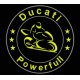 Parche Bordado DUCATI POWERFULL (Color AMARILLO)