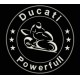 Parche Bordado DUCATI POWERFULL (Color BLANCO)
