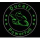 Parche Bordado DUCATI POWERFULL (Color VERDE OSCURO)