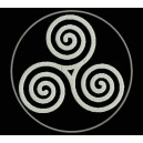 Parche Bordado TRISKEL (Bordado BLANCO / Fondo NEGRO)