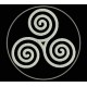 Parche Bordado TRISKEL (Bordado BLANCO / Fondo NEGRO)