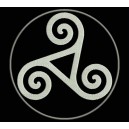 Parche Bordado TRISKEL (Bordado BLANCO / Fondo NEGRO)