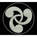 Parche Bordado TRISKEL (Bordado BLANCO / Fondo NEGRO)