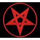 Parche Bordado PENTAGRAMA (Color ROJO)