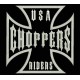 Parche Bordado USA CHOPPERS (Color BLANCO)