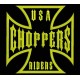 Parche Bordado USA CHOPPERS (Color AMARILLO)