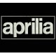 Parche Bordado APRILIA (Bordado BLANCO / Fondo NEGRO)