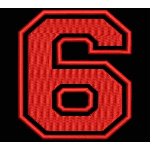 Parche Bordado "6" (NUMERO SEIS)