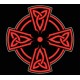 Parche Bordado CRUZ CELTA (Color ROJO)