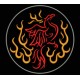 Parche Bordado FENIX TRIBAL (Color ROJO)