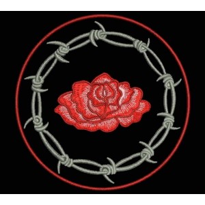 Parche Bordado ROSA Y ESPINAS TRIBAL