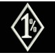 Parche Bordado 1% (ONE PER CENT) (Color BLANCO)