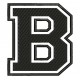 Parche Bordado "B" (LETRA B) (Color NEGRO)