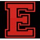 Parche Bordado "E" (LETRA E) (Color ROJO)