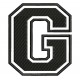 Parche Bordado "G" (LETRA G) (Color NEGRO)