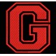 Parche Bordado "G" (LETRA G) (Color ROJO)