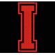 Parche Bordado "I" (LETRA I) (Color ROJO)
