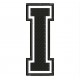 Parche Bordado "I" (LETRA I) (Color NEGRO)