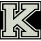 Parche Bordado "K" (LETRA K) (Color BLANCO)