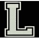 Parche Bordado "L" (LETRA L) (Color BLANCO)