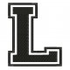 Parche Bordado "L" (LETRA L) (Color NEGRO)