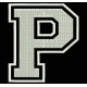 Parche Bordado "P" (LETRA P) (Color BLANCO)