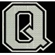 Parche Bordado "Q" (LETRA Q) (Color BLANCO)